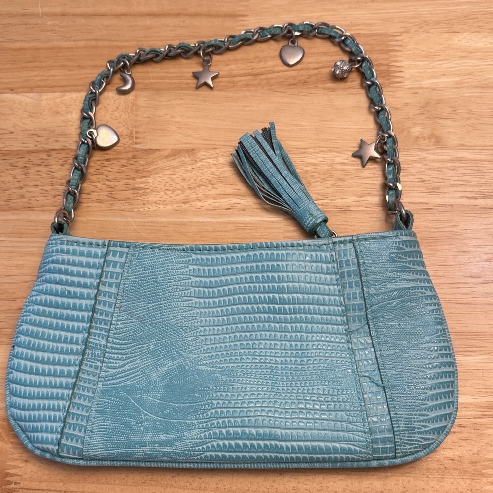 Blue Women's Bag with Chain Strap, charms compartments etc blue